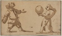 A Caricature with Ball Players