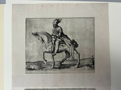 A Cavalryman in Full Armour Drawing His Sword, pate 8 from The Riding School, or Exercise of Cavalry