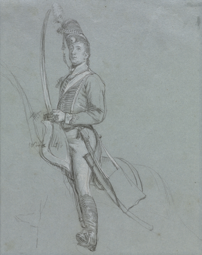 A Hussar Officer on Horseback