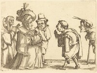 A Lady Greeted by a Dwarf
