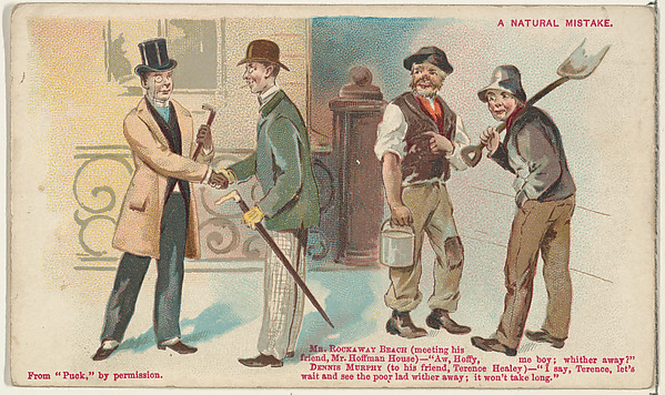 A Natural Mistake, from the Snapshots from "Puck" series (N128) issued by Duke Sons & Co. to promote Honest Long Cut Tobacco