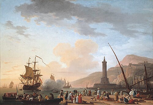 A Seaport at Sunset