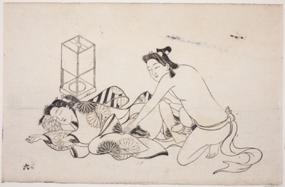 A sheet from a shunga album