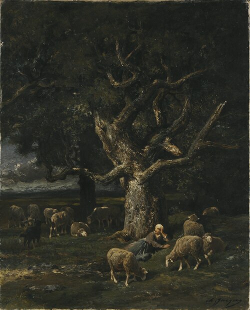 A Shepherdess and her Sheep