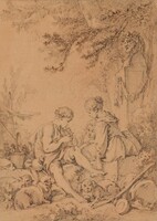 A Young Shepherd Playing a Pipe for Two Young Shepherdesses