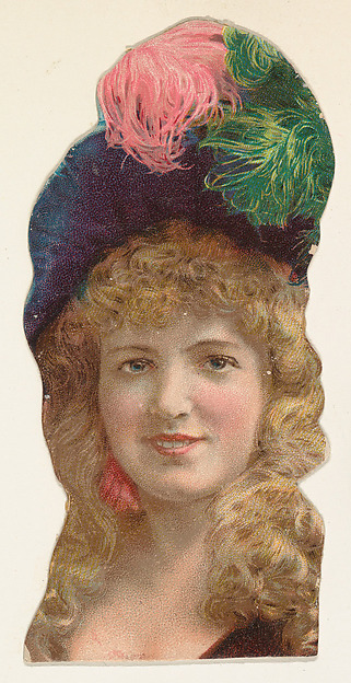 Actress wearing hat with pink and green feathers, from Stars of the Stage, Fourth Series (N132) issued by Duke Sons & Co. to promote Honest Long Cut Tobacco