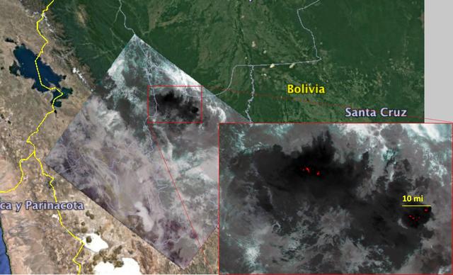 Amazon Fires Seen by NASA's ECOSTRESS