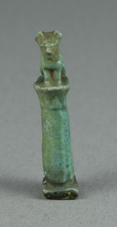 Amulet of a Cat Sitting on a Papyrus Column
