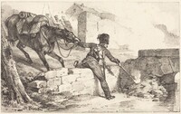 Artilleryman Lighting a Mine