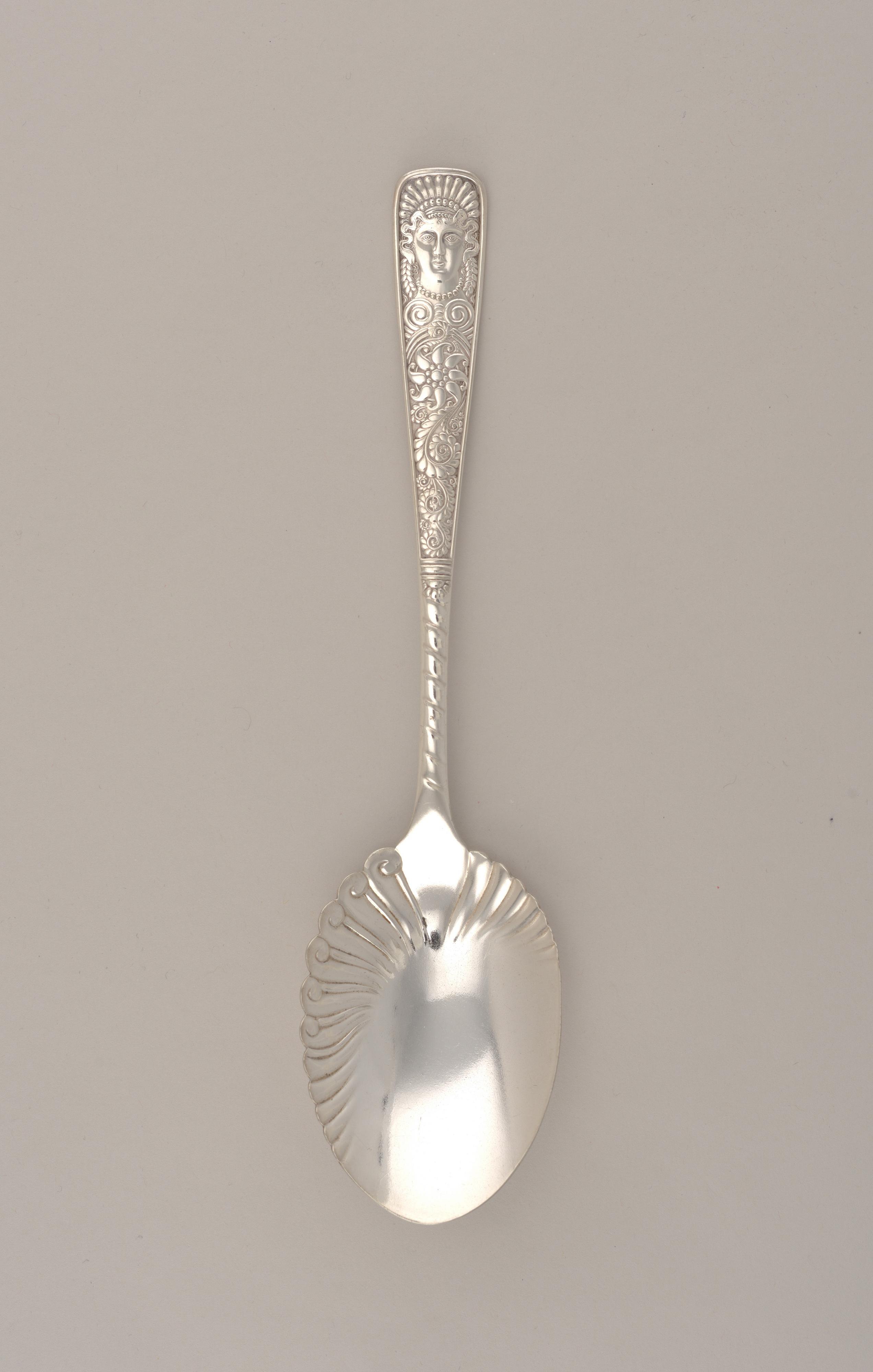 "Assyrian Head" Pattern Berry Spoon