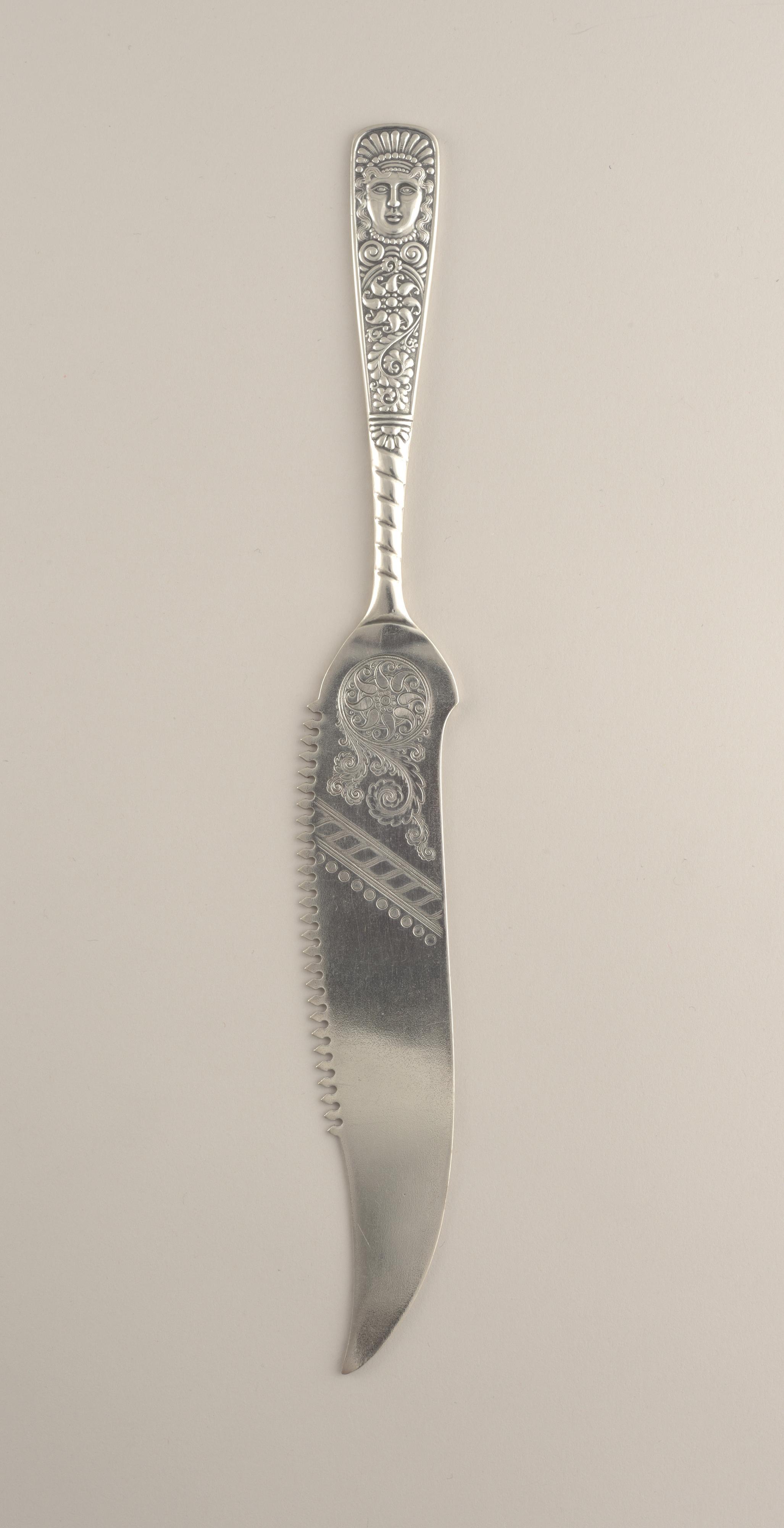 "Assyrian Head" Pattern Cake Knife