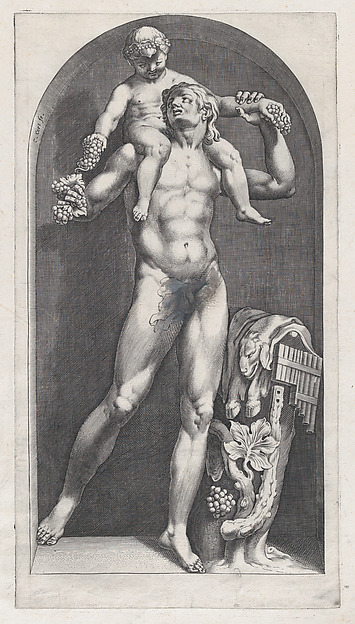 Bacchus on the Shoulders of a Satyr, from "Speculum Romanae Magnificentiae"