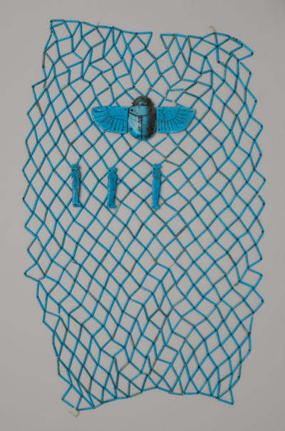 Bead Net Funerary Shroud with Amulets