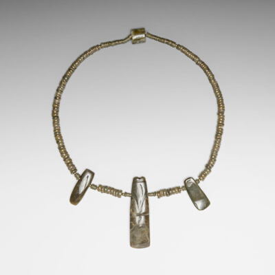 Beaded Necklace with Three Celt Pendants