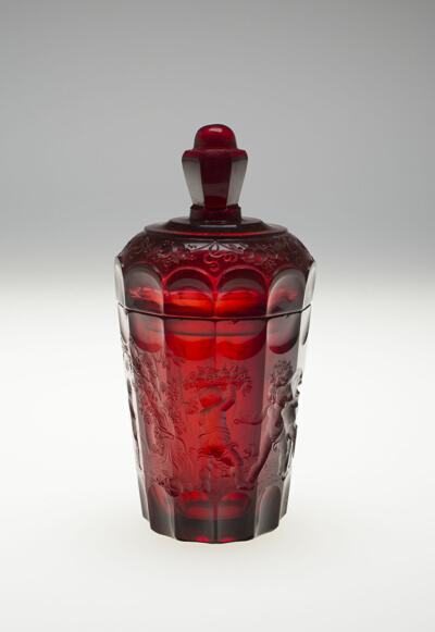Beaker and Cover with Bacchic Scene