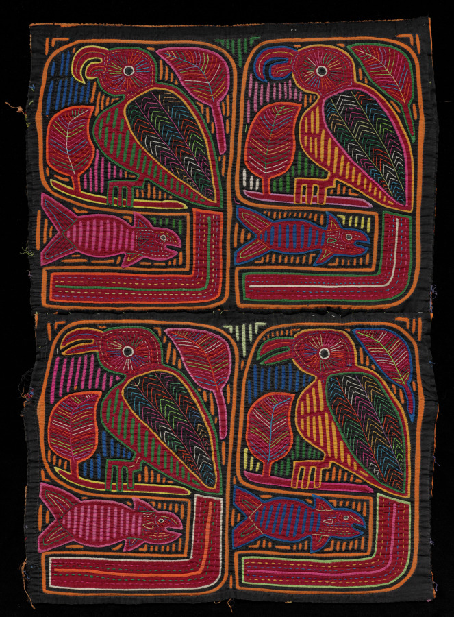 Birds and Fish Mola Panels (Pair)