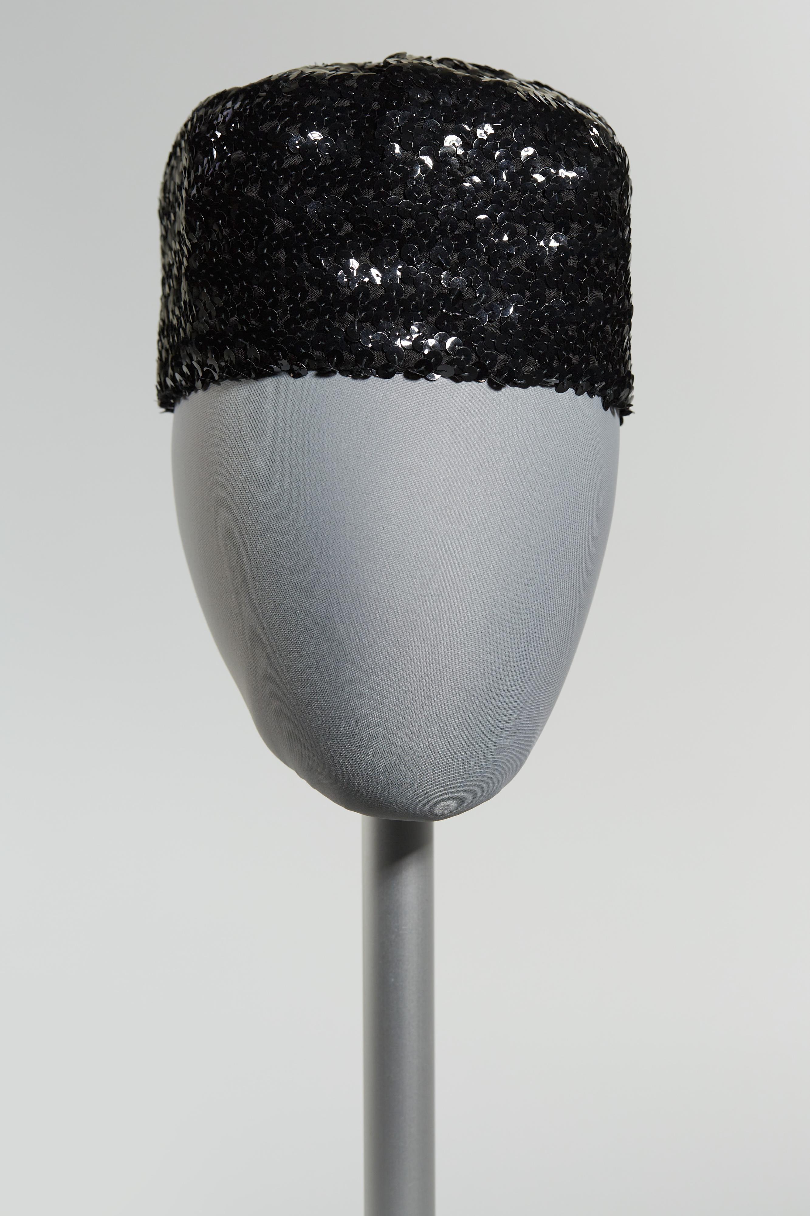 Black sequin hat