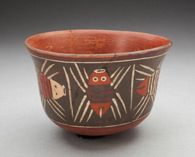 Bowl Depicting Abstract Insects, Probably Spiders