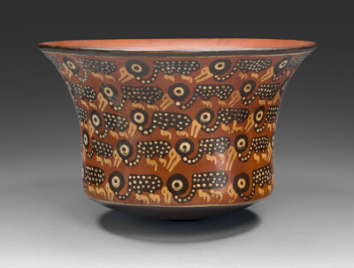 Bowl Depicting Rows of Spotted Birds