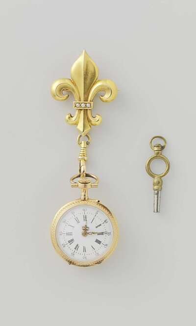 Brooch with a Watch in a Case