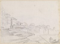 Buildings along a Riverside [verso]