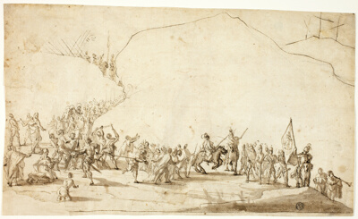 Calvary (recto); Sketch of Lower Part of Right Leg (verso)