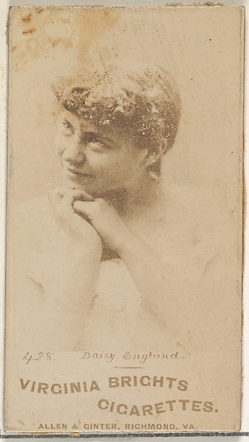 Card 428, Daisy England, from the Actors and Actresses series (N45, Type 1) for Virginia Brights Cigarettes