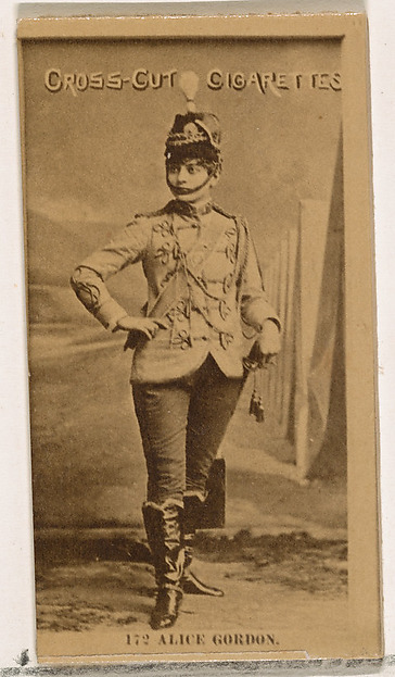 Card Number 172, Alice Gordon, from the Actors and Actresses series (N145-2) issued by Duke Sons & Co. to promote Cross Cut Cigarettes