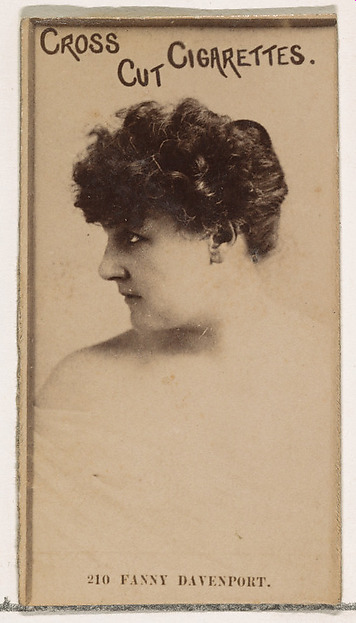 Card Number 210, Fanny Davenport, from the Actors and Actresses series (N145-2) issued by Duke Sons & Co. to promote Cross Cut Cigarettes