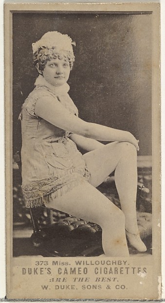 Card Number 373, Miss Willoughby, from the Actors and Actresses series (N145-5) issued by Duke Sons & Co. to promote Cameo Cigarettes