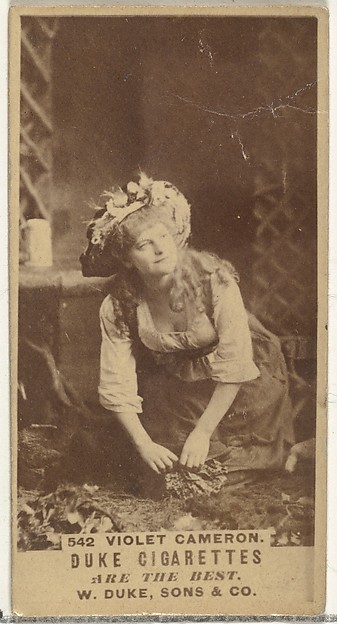 Card Number 542, Violet Cameron, from the Actors and Actresses series (N145-7) issued by Duke Sons & Co. to promote Duke Cigarettes