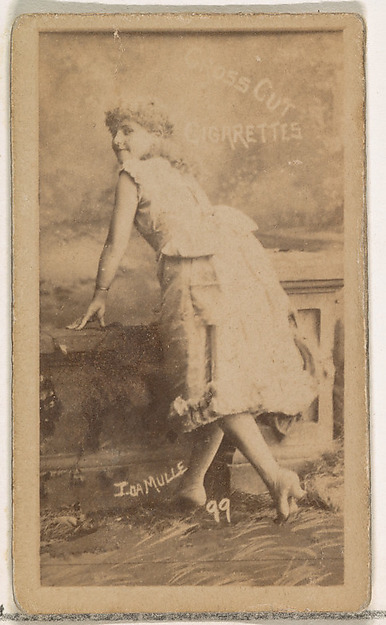 Card Number 99, Ida Mulle, from the Actors and Actresses series (N145-1) issued by Duke Sons & Co. to promote Cross Cut Cigarettes