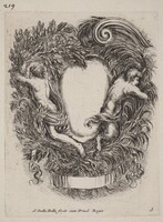 Cartouche with Apollo and Pan