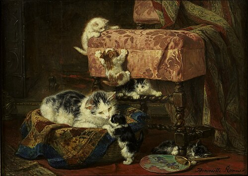 Cat with Five Kittens