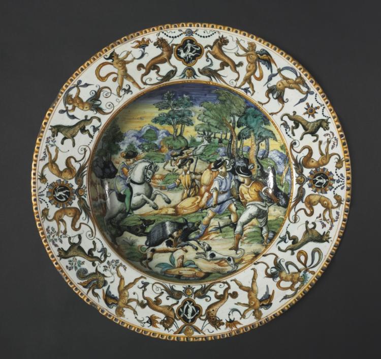 Charger Depicting a Boar Hunt
