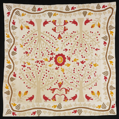 "Cherry Tree and Robin" Quilt
