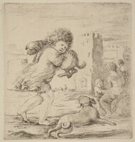 Child Holding a Puppy