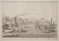 Coastal Landscape with Anchored Vessels