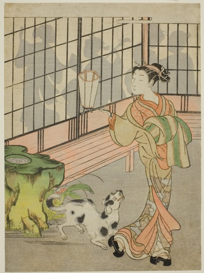 Courtesan Looking Back at Shadows on the Shoji