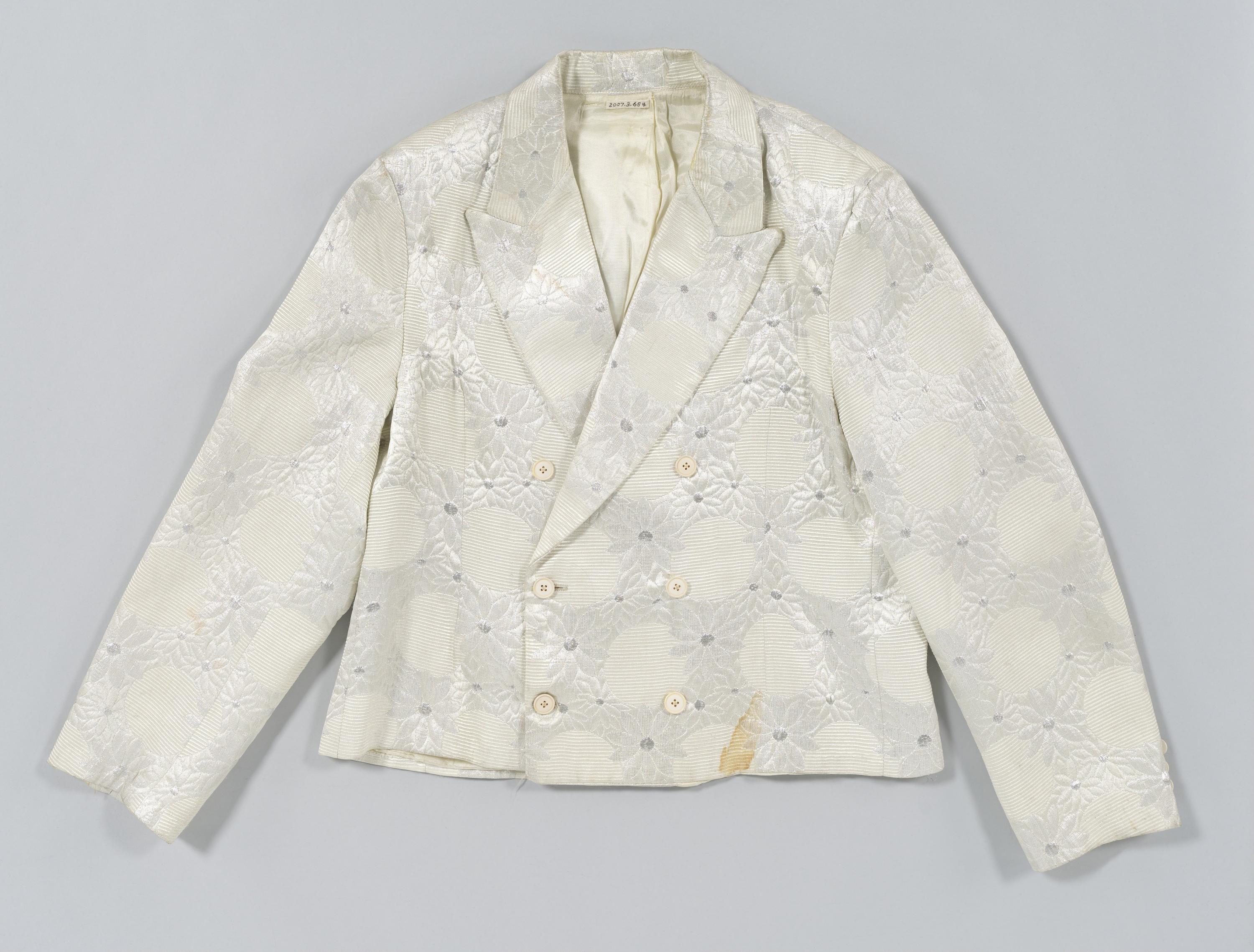 Cream and silver double breasted jacket