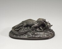 Crocodile Devouring an Antelope