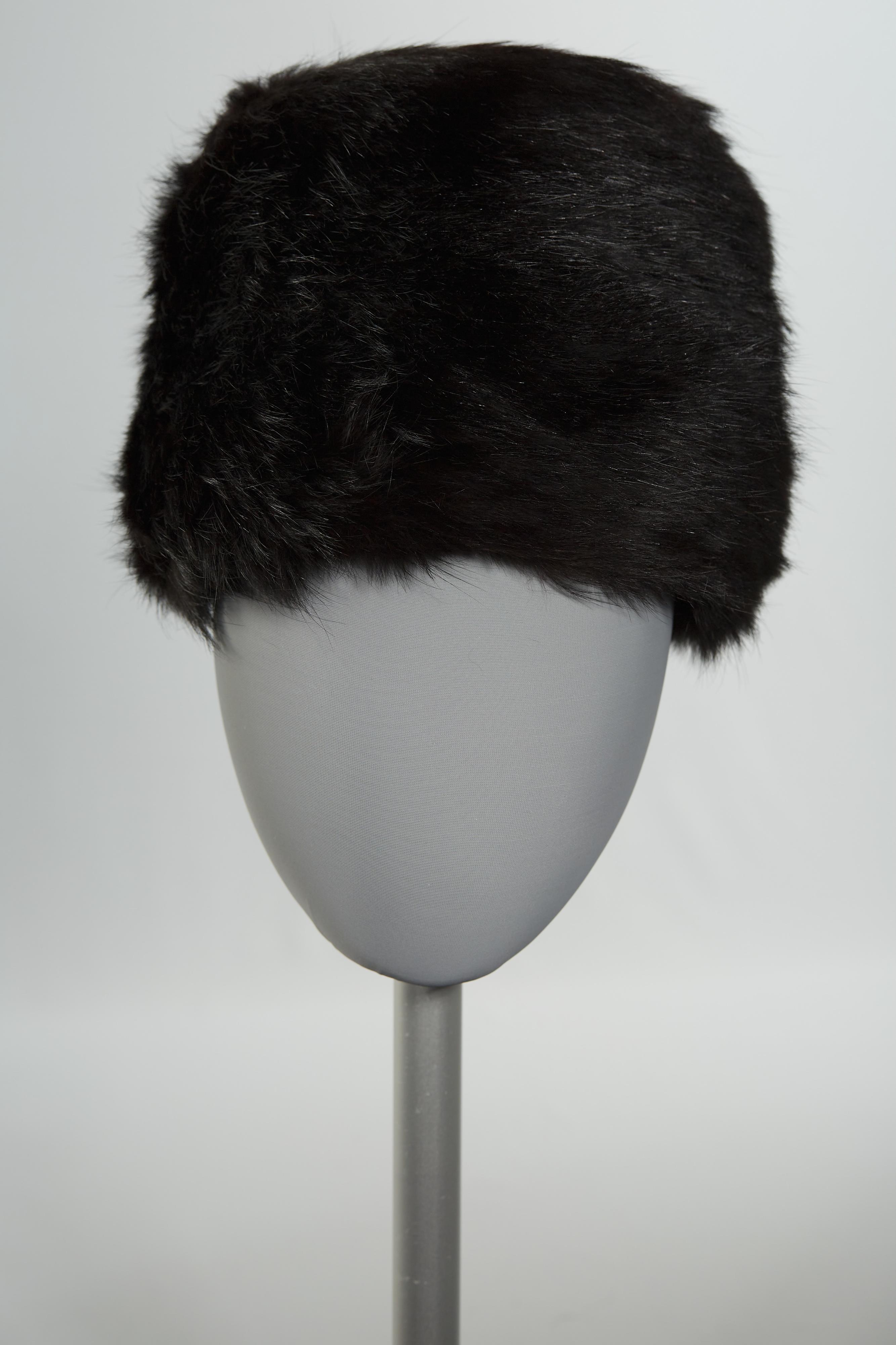 Dark brown fur hat