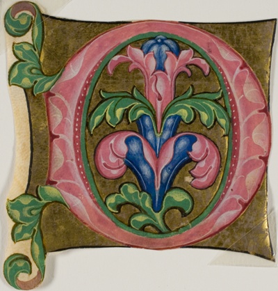 Decorated Initial "D" with Acanthus Leaves from a Choir Book