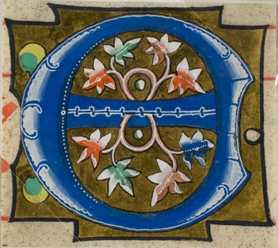 Decorated Initial "E" with Flowers from a Choir Book