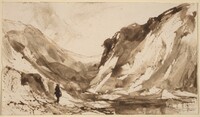 Deep Valley in Mountainous Landscape