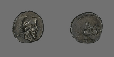 Denarius (Coin) Depicting a Bearded Man