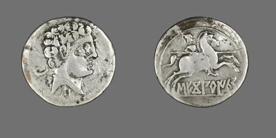 Denarius (Coin) Depicting a Laureate
