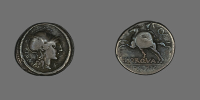 Denarius (Coin) Depicting the Goddess Roma