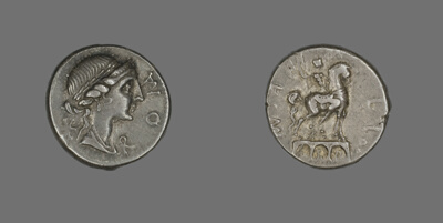 Denarius (Coin) Depicting the Goddess Roma