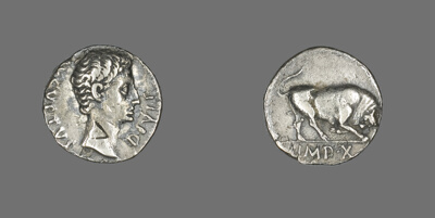 Denarius (Coin) Portraying Emperor Augustus
